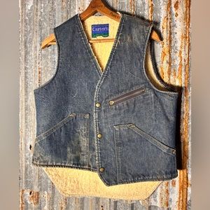 Vintage Carters mens Sherpa/ denim vest